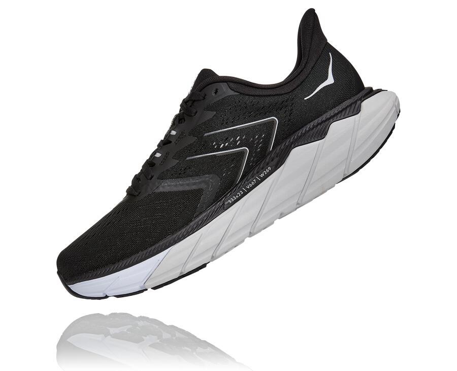 Hoka One One Running Shoes Mens Black/White - Arahi 5 - 70483OCAU